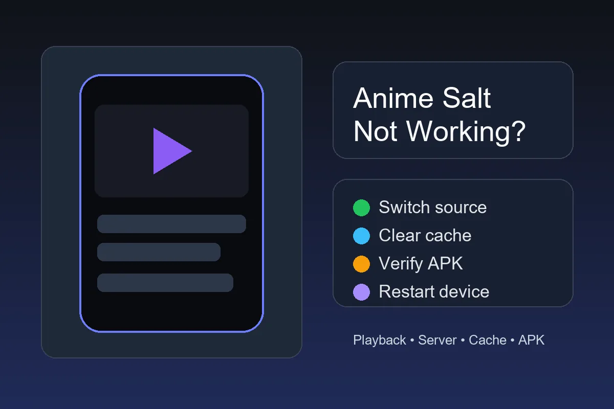 Anime Salt troubleshooting checklist for fixing playback, server, cache, and APK errors